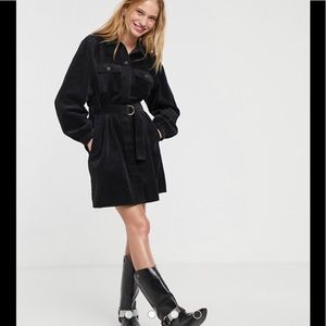 & Other Stories black belted corduroy mini dress